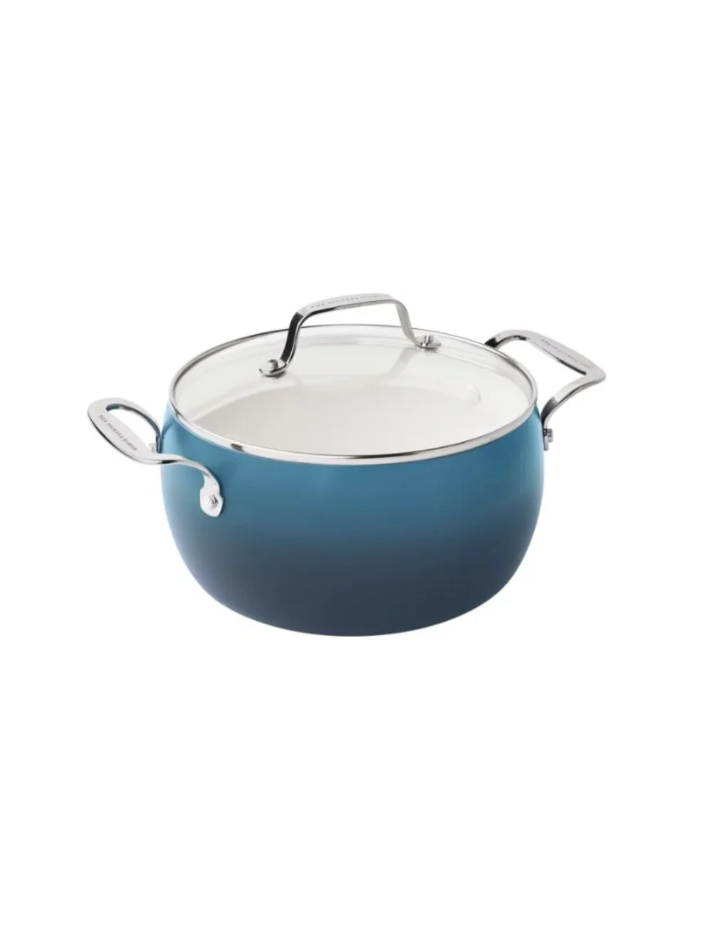 The Pioneer Woman Home Denim Blue Harlow 15-Piece Ceramic Nonstick Cookware Set